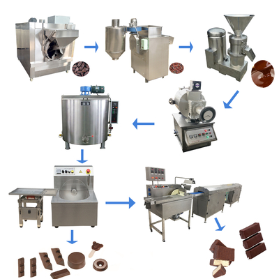 reibende Kakao-Schokolade 500kg/H Bean To Bar Chocolate Machine, die Maschinerie verarbeitet