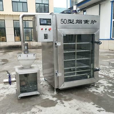Reihen-Dampf-Wurst des Fleisch-304ss der Rauchmaschine-50kg rauchte Fisch-Verarbeitungs-Ausrüstung
