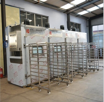Rauchmaschine PLC 100kg des Fleisch-380v Reihen-industrieller Rauch-Haus-Ofen
