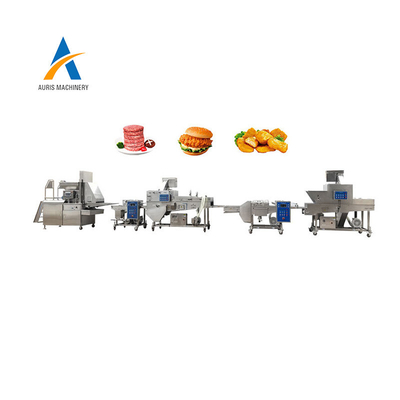 Hühnernuggets und Rindfleischburger, der das rohe Pastetchen der industriellen automatischen Fleischsteak-Presse bildet Brotherstellungsmaschine verarbeitet